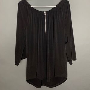 Black off the shoulder blouse